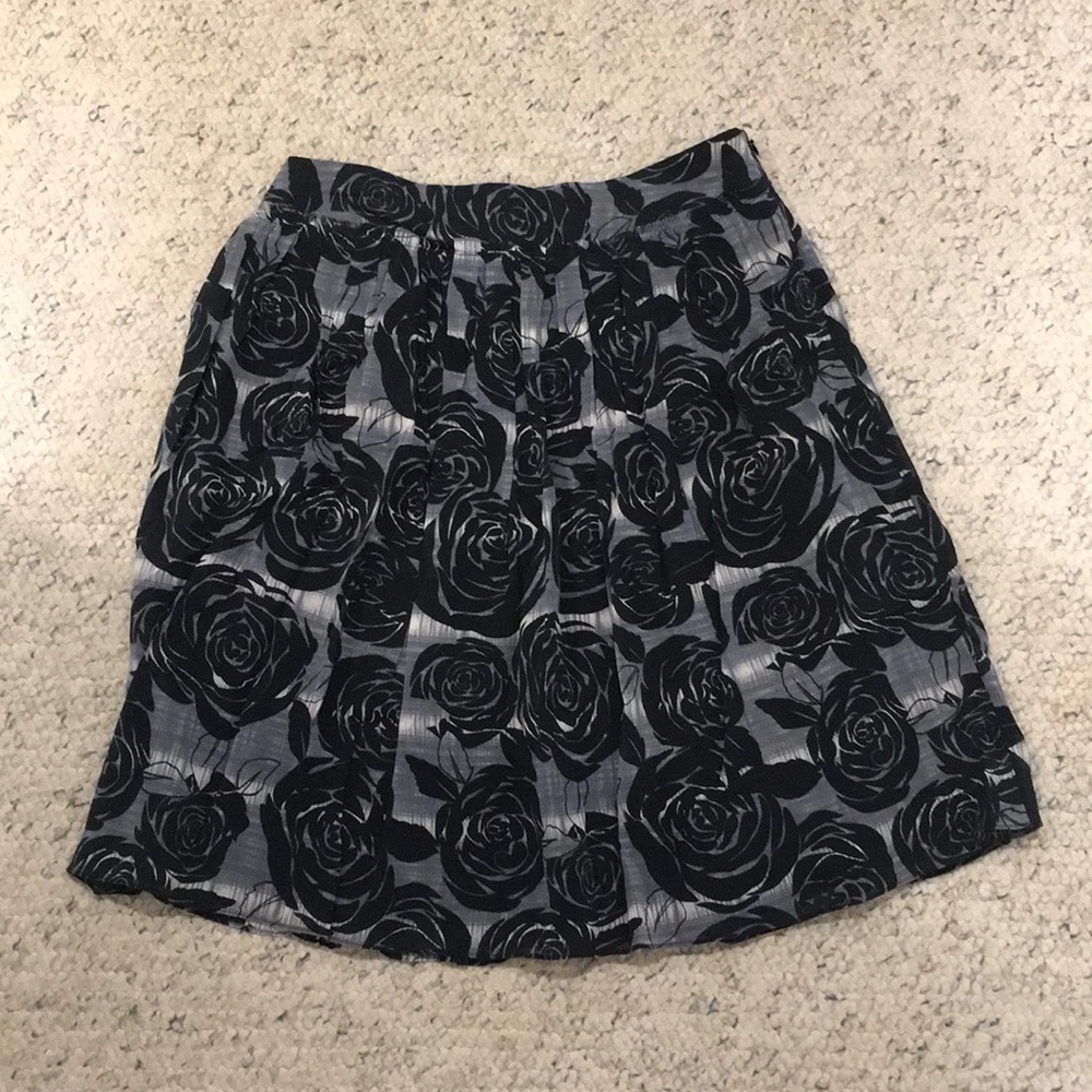 Black and gray floral skirt